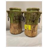 PAIR OF CERAMIC / POTTERY Dï¿½COR VASES