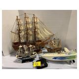 3 WOODEN SHIPS, RC SEA HAWK BOAT