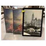 3 PICTURE FRAMES (ONE HAS BROKEN GLASS)