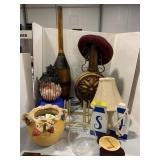 SALT BLOCKS IN LANTERN, ACORN THEMED POTTERY