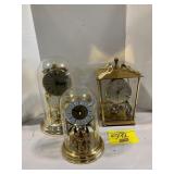 3 BRASS CLOCKS