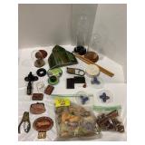 GLASS DOME DIORAMAS, SPINNERS, ANTIQUE STAMPERS,