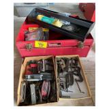 METAL TOOLBOX W/ CONTENTS, FLAT OF CLAMPS, FLAT