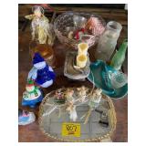 PRESSED GLASS OF ALL KINDS, MIRROR DRESSER TRAY,