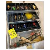 METAL TACKLE BOX FULL OF TACKLE & CONTENTS