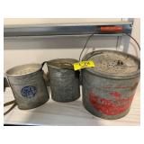 3 GALVANIZED MINNOW BUCKETS