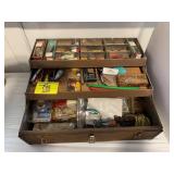 METAL TACKLE BOX FULL OF TACKLE & CONTENTS