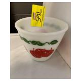 APPLE W/ LEAVES MILK GLASS MIXING BOWL