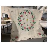 ROSE APPLIQUE HAND STITCHED QUILT
