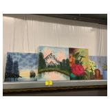 4 OIL ON CANVAS HAND PAINTED PICTURES