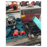 METAL TOOLBOX, METAL TOOLBOX W/ CONTENTS, MAKITA