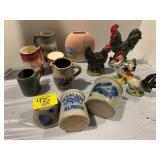 BUDWEISER MUGS, STONEWARE MINI MUGS, ROOSTER