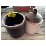 BROWN GLAZE CROCK, CROCK JUG