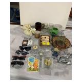 SUNGLASSES, CRYSTAL CLOCKS, COFFEE MUGS, PLAYING