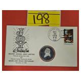 1970 FRANKLIN MINT CHRISTMAS MEDAL PLACED IN A