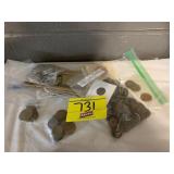 125 WHEAT PENNIES, 4 BAGS OF FOREIGN COINS, BAG
