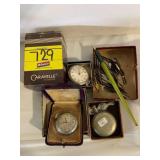 3 ANTIQUE POCKET WATCHES, ANTIQUE PEN NIBS,