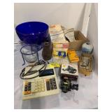 COBALT BLUE GLASS BOWL, TRIMMER IN BOX, PANTHER I