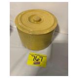 YELLOW ANTIQUE CROCK GREASE JAR