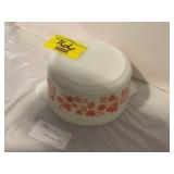 PYREX PINK GOOSEBERRY CASSEROLE (NO GLASS LID)