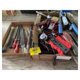 FLAT W/ CORDS, HAND TOOLS OF ALL KINDS, GAUGES,