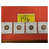 (4) ENGLAND FARTHING COINS...1941, 1942, 1943,