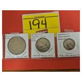 1776-1976 BICENTENNIAL DOLLAR, HALF DOLLAR, AND