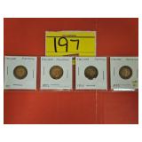 (4) ENGLAND FARTHING COINS...1951, 1952, 1954,