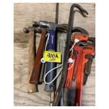 PIPE WRENCHES, CROW BAR, HAMMERS