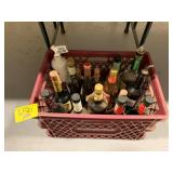 CRATE OF BARWARE BOTTLES