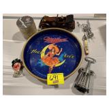 MILLER GIRL BEER TRAY, BARWARE NECESSITIES OF ALL