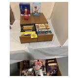 2 STL CARDINALS BOBBLEHEADS, VHS TAPES INCLUDING