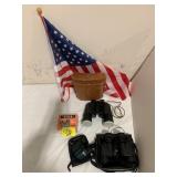 3 PAIRS OF BINOCULARS, AMERICAN FLAG