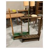 2 HANDMADE WOODEN GUN RACK STANDS / POOL CUE