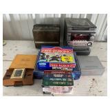 AIWA RADIO, BELL & HOWELL PLAYER, BOARD GAMES,