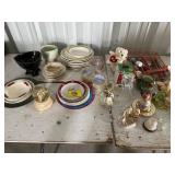 FIGURINES, SNOWGLOBES, ROLLS OF PACKING TABLE,