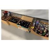 3 CASES OF GLASS BEER BOTTLES, PEPSI CAN