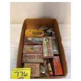 FLAT OF ANTIQUE FISHING LURES