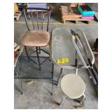 BARSTOOL, METAL OUTDOOR END TABLE, PRUNERS,