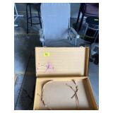 STEAMER TRUNK W/ TRAY, LAWN CHAIR