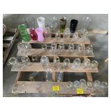 PALLET OF CANNING JARS, FLOWER VASES