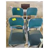 ROLLING OFFICE CHAIR, SET OF 4 METAL CHAIRS