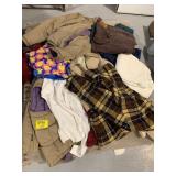 PALLET W/ CLOTHES, MENS PANTS, JACKETS, ETC