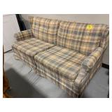 PLAID UPHOLSTERED LOVESEAT