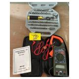 DIGITAL CLAMP-ON MULTIMETER, TOOL SET FULL OF