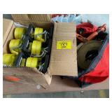 BOX OF SMART STRAPS (APPEAR NEW), BAG OF CHAIN