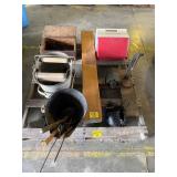 COAL BUCKET, WASH BUCKET W/ ROLLERS, COOLER,