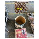 WOOD WINE RACK, UMBRELLA BASE, METAL SHELF,