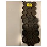 2 CAST IRON MUFFIN / SHAPED PANS