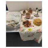 HAEGER PLANTERS, FLOWER COMFORTERS, METAL CANDLE